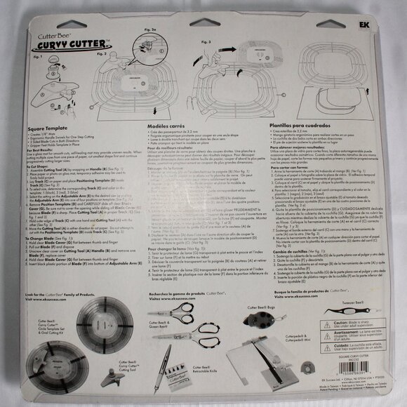 CutterBee Curvy Cutter Square Template Set 4 Piece EK Success Scrapbook - Picture 6 of 6